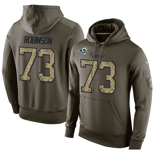 NFL Nike Los Angeles Rams #73 Greg Robinson Green Salute To Service Men's Pullover Hoodie